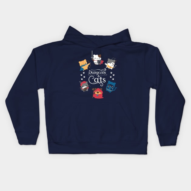 Dungeons & Cats Kids Hoodie by Domichan